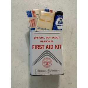 Vintage Johnson & Johnson Official Boy Scout Personal First Aid Kit with Content